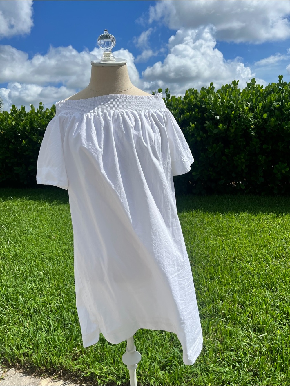 Women’s Off-Shoulder White Cotton Top J Crew 8